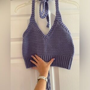 Purple Crochet Halter Top